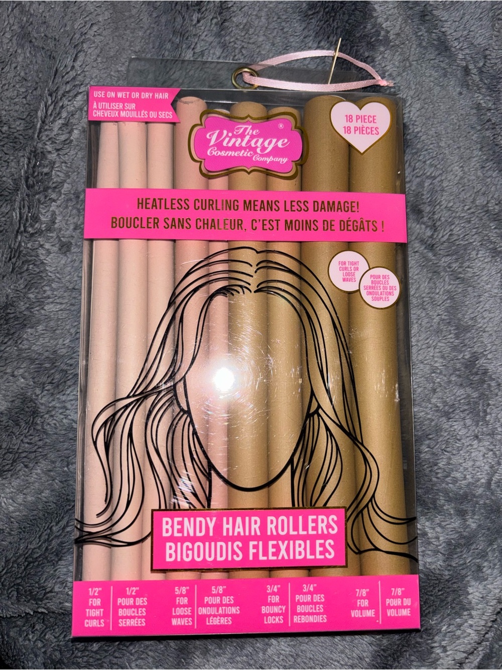 Bendy Hair Rollers - Pink & Gold